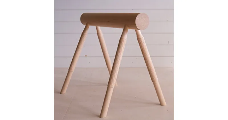 【ふるさと納税】木工yamagen Pillar stool　【 インテリア 腰掛 カバ無垢材 木製 御柱祭 モチーフ スツール 受注生産 お店 店舗 】　お届け：受注生産のためお届けまでに3〜6ヶ月かかります。