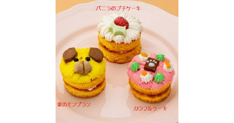 【ふるさと納税】ワンちゃんプチケーキ　3種セット（犬用）　加工品・惣菜・冷凍