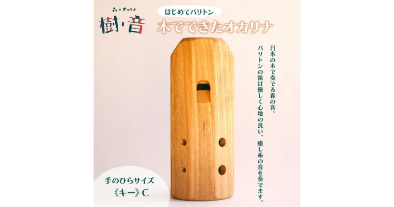 【ふるさと納税】森のオカリナ樹音　【はじめて バリトン】　 雑貨 小物 楽器 手のひらサイズ 持ち運べる 1オクターブ 1音 笛 気鳴楽器 木管楽器 演奏 木製 初心者