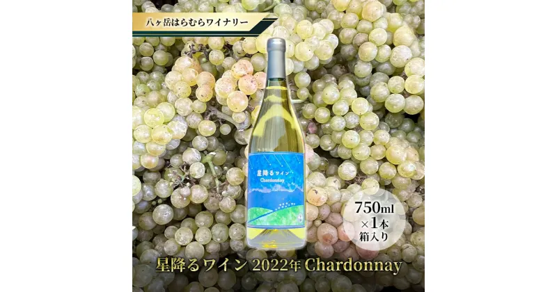 【ふるさと納税】八ヶ岳はらむらワイナリー 星降るワイン Chardonnay 箱入り 1本　 お酒 白ワイン シャルドネ 辛口 白 フレッシュな酸 まろやか バランスがいい 家飲み