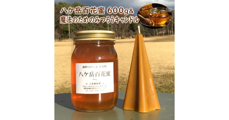 【ふるさと納税】八ケ岳百花蜜600g＆魔法のためのみつろうキャンドル　 原村