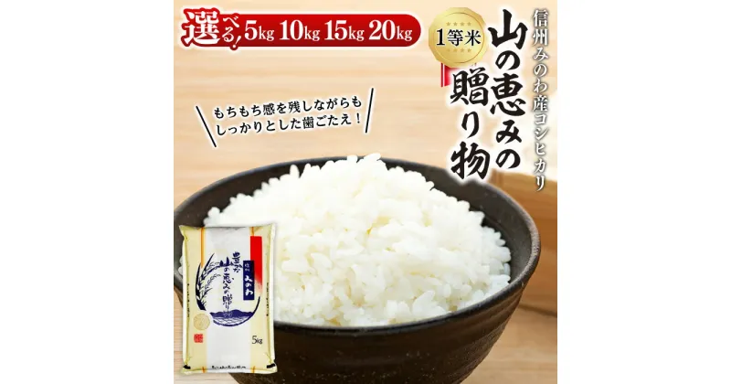 【ふるさと納税】米 コシヒカリ 1等米 「山の恵みの贈り物」選べる 5kg 10kg 15kg 20kg お米 コメ 白米 精米 おこめ こめ 信州産 長野県産 特産 産地直送 おすすめ　長野県　箕輪町