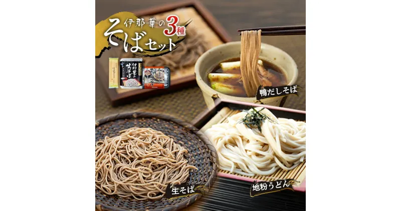 【ふるさと納税】そば うどん セット 詰め合わせ 伊那華のそばセット 生そば 半生そば 鴨だしそば 信州地粉うどん 蕎麦 信州上伊那産そば粉 信州夏そば 鴨だし 鴨肉の旨み 本格うどん のどこし コシ 信州そば 風味豊か 和食 日本食 麺 麺類 食品