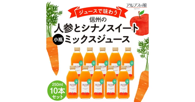 【ふるさと納税】ジュースで味わう 信州の人参とシナノスイートミックスジュース 小瓶 10本セット 250ml 10本 セット 詰め合わせ りんごジュース 林檎ジュース ミックスジュース 信州りんご 信州りんごジュース 果汁飲料 飲料 飲み物 長野 長野県 箕輪町