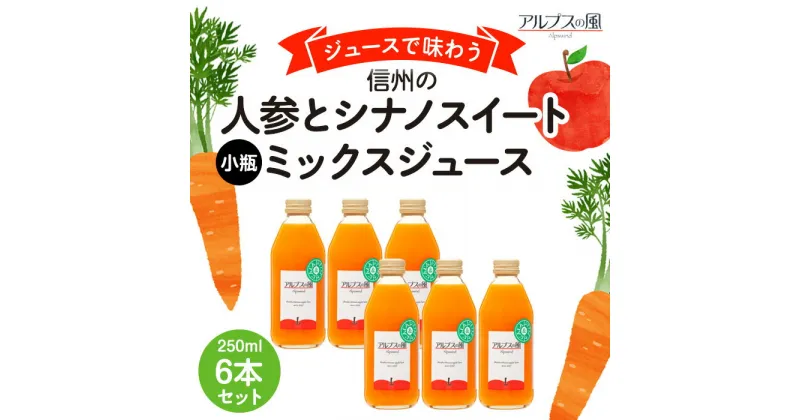 【ふるさと納税】ジュースで味わう 信州の人参とシナノスイートミックスジュース 小瓶 6本セット 250ml 6本 セット 詰め合わせ りんごジュース 林檎ジュース ミックスジュース 信州りんご 信州りんごジュース 果汁飲料 飲料 飲み物 長野 長野県 箕輪町