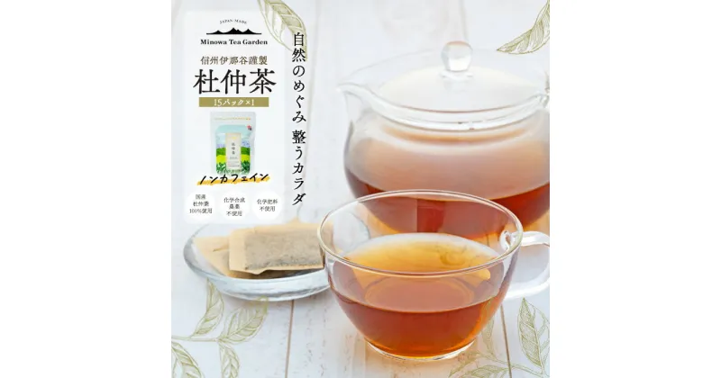 【ふるさと納税】信州伊那谷謹製 杜仲茶15パック 100%国産杜仲茶葉 ノンカフェイン お茶 茶 健康 飲料 ドリンク 飲み物 信州 長野 長野県