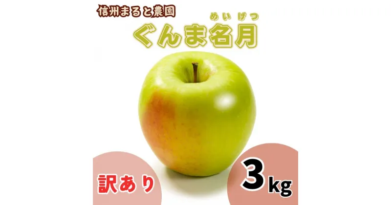 【ふるさと納税】信州まると農園の【訳あり】完熟りんご ぐんま名月 3kg【配送不可地域：離島】