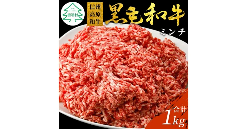 【ふるさと納税】信州高原和牛 ミンチ 1kg (500g×2) 国産黒毛和牛 牛100％ 牛ミンチ ハンバーグ 和牛 挽肉 キーマカレー ミートソース そぼろ メンチカツ 10000円