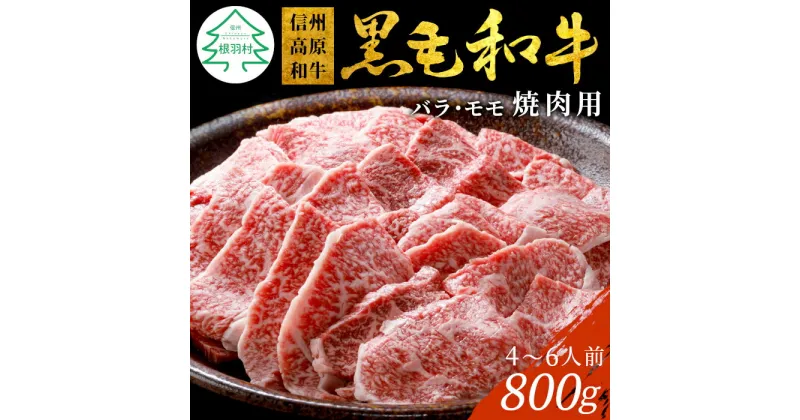 【ふるさと納税】信州高原和牛 焼肉 800g (400g×2)　バーベキュー バラ肉 モモ 厳選 盛り合わせ 信州 国産黒毛和牛 牛肉 和牛 焼き肉