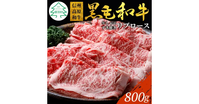 【ふるさと納税】黒毛和牛 信州高原和牛 リブロース 800g (400g×2) しゃぶしゃぶ すき焼き 霜降りスライス スライス肉 牛肉 ロース 和牛 小分け18000円 18,000円