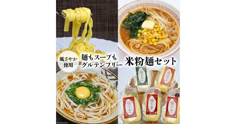 【ふるさと納税】 麺もスープも グルテンフリー 風さやか使用 米粉麺 セット [大北農業協同組合（米粉麺） 長野県 池田町 48110429] うどん らーめん ラーメン パスタ 半生麺 米粉 麺 アレルギー対応 食べ比べ 詰め合わせ 常温 長期保存 保存食