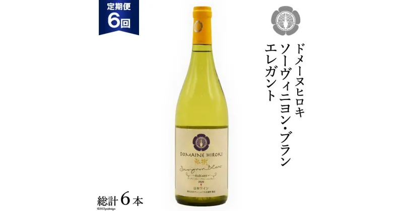 【ふるさと納税】【6回 定期便 】ワイン 白 ソーヴィニヨン ブラン エレガント 750ml×1本 [ヴィニョブル安曇野（ドメーヌ・ヒロキ） 長野県 池田町 48110167] 白ワイン お酒 酒