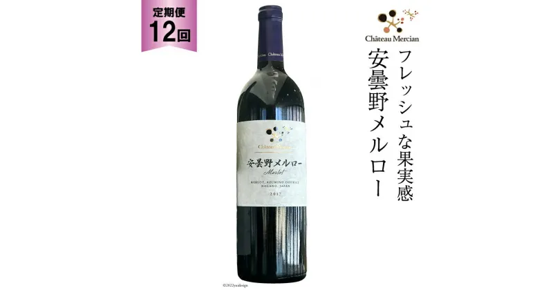 【ふるさと納税】定期便 ワイン 赤 安曇野メルロー 750ml×12回 赤ワイン / シャトー・メルシャン 勝沼ワイナリー / 長野県 池田町