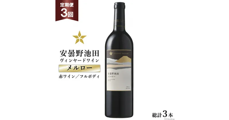 【ふるさと納税】3回 定期便 赤ワイン サッポロ グランポレール 安曇野池田ヴィンヤード「メルロー」750ml 総計3本 [池田町ハーブセンター 長野県 池田町 48110618] 赤 ワイン フルボディ 濃厚 凝縮 お酒 酒