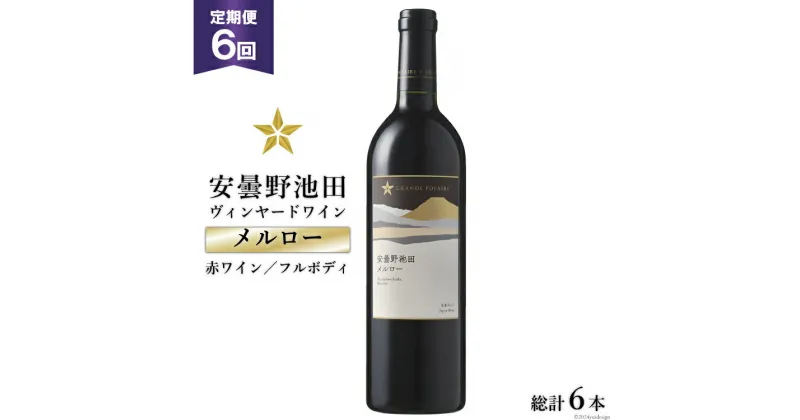 【ふるさと納税】6回 定期便 赤ワイン サッポロ グランポレール 安曇野池田ヴィンヤード「メルロー」750ml 総計6本 [池田町ハーブセンター 長野県 池田町 48110619] 赤 ワイン フルボディ 濃厚 凝縮 お酒 酒