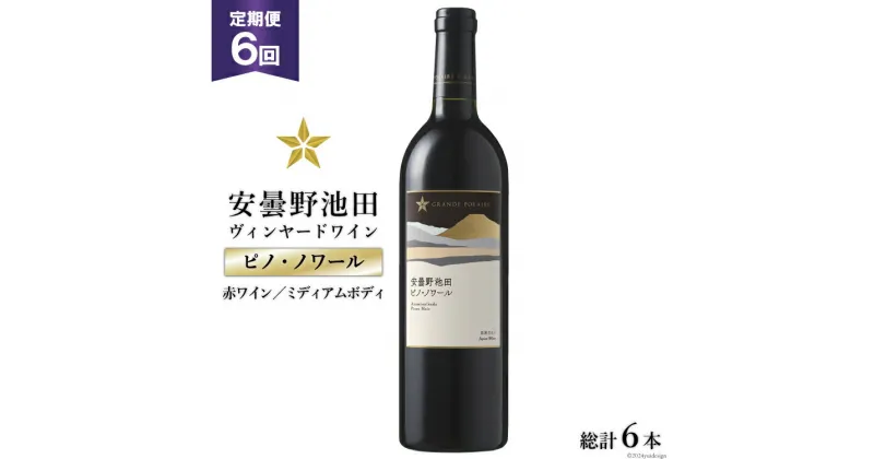 【ふるさと納税】6回 定期便 赤ワイン サッポロ グランポレール 安曇野池田ヴィンヤード「ピノ・ノワール」750ml 総計6本 [池田町ハーブセンター 長野県 池田町 48110622] 赤 ワイン ミディアムボディ お酒 酒