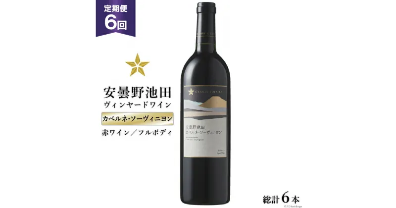 【ふるさと納税】6回 定期便 赤ワイン サッポロ グランポレール 安曇野池田ヴィンヤード「カベルネ・ソーヴィニヨン」750ml 総計6本 [池田町ハーブセンター 長野県 池田町 48110625] 赤 ワイン フルボディ 濃厚 凝縮 お酒 酒