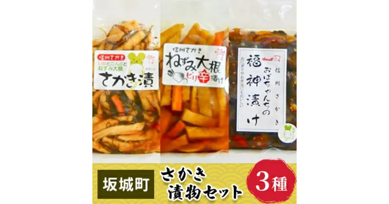 【ふるさと納税】さかき漬物セット（3種）　 伝統野菜 ねずみ大根 お酒のあて つまみ ご飯のお供 ごはんのおかず ピリ辛漬け 福神漬け 詰め合わせ