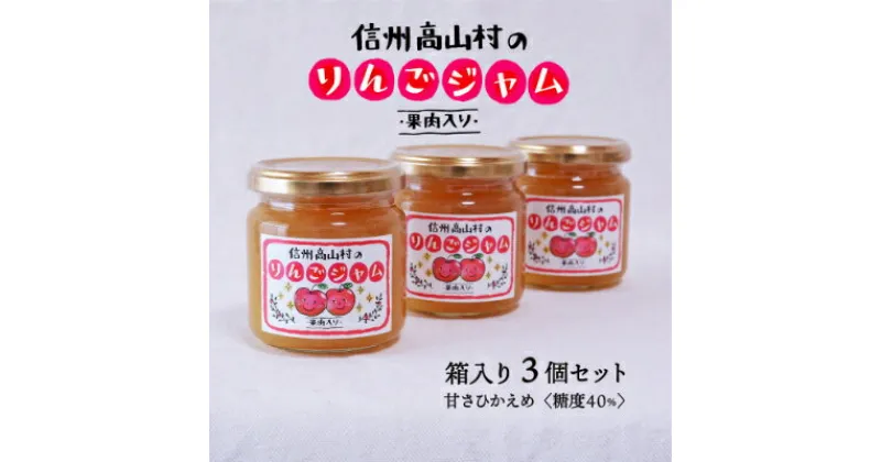 【ふるさと納税】信州高山村産のりんごジャム　果肉入り　195g×3個　保存料、香料不使用【1228170】