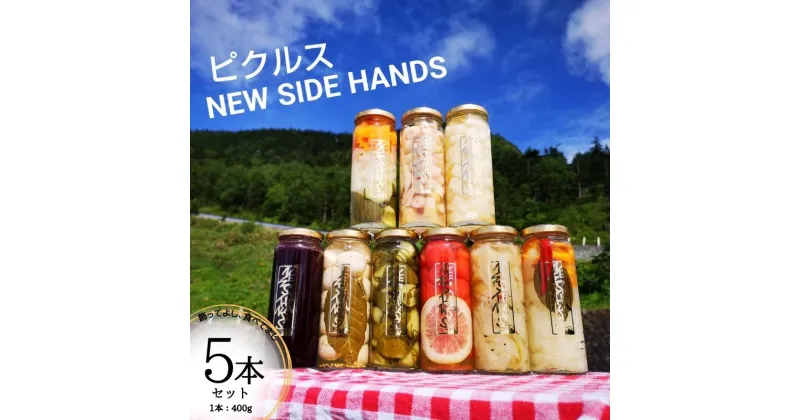 【ふるさと納税】NEW SIDE HANDS ピクルス（L）5本入　加工食品・野菜加工品・野菜・ピクルス・瓶詰　お届け：入金確認後随時発送