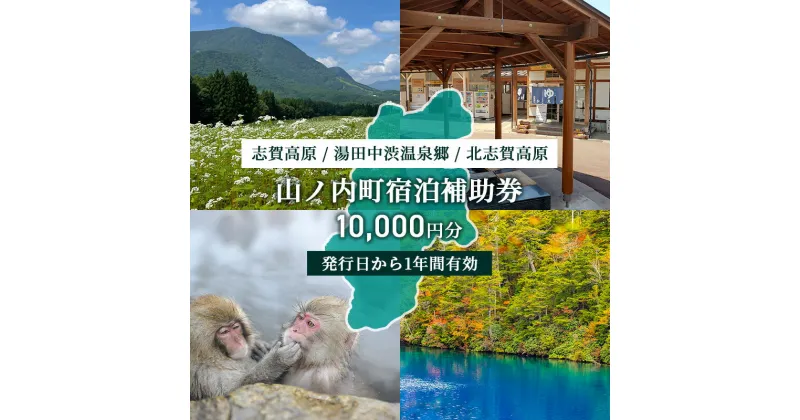 【ふるさと納税】山ノ内町内宿泊補助券（2枚）1年間有効 10,000円分 旅行 宿泊券 ホテル 旅館 チケット 宿泊 補助券 志賀高原 湯田中渋温泉郷 北志賀高原 地獄谷野猿公苑 温泉 ギフト 自然 観光 長野県 信州 冬 スキー　お届け：ご入金確認後、5日程度で発送