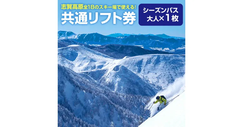 【ふるさと納税】2024-25 志賀高原スキー場共通リフト券 シーズンパス大人1名【 スキー場 リフト券 シーズンパス 志賀高原 スキーシーズン券 スキー スノーボード リフト チケット 志賀高原全山 旅行 長野 】　 山ノ内町 　お届け：2024年11月15日～12月6日まで