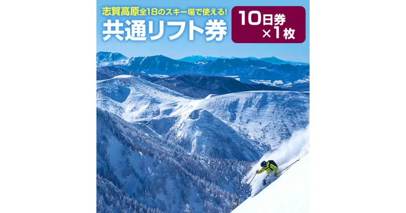 【ふるさと納税】2024-25 志賀高原スキー場共通リフト券 10日券 【 スキー場 共通 リフト券 志賀高原 スキー スノーボード リフト チケット 志賀高原全山 アウトドア スポーツ 旅行 長野県 長野 】　 山ノ内町 　お届け：2024年11月15日～2025年3月15日