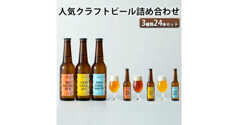 【ふるさと納税】人気クラフトビール詰め合わせ3種類24本セット　 お酒 ビール クラフトビール 長野県 山ノ内町 飲み比べ セット ペールエール IPA ペルジャンホワイト YUDANAKA 晩酌 ギフト 人気