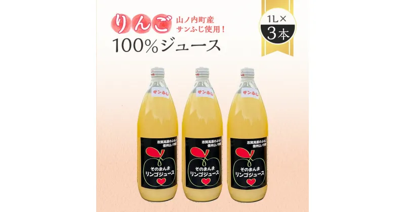 【ふるさと納税】山ノ内町産サンふじ使用！りんごジュース 1000cc×3本セット　 果汁飲料 アップルジュース フルーツジュース ソフトドリンク 山ノ内町産りんご サンふじ100％