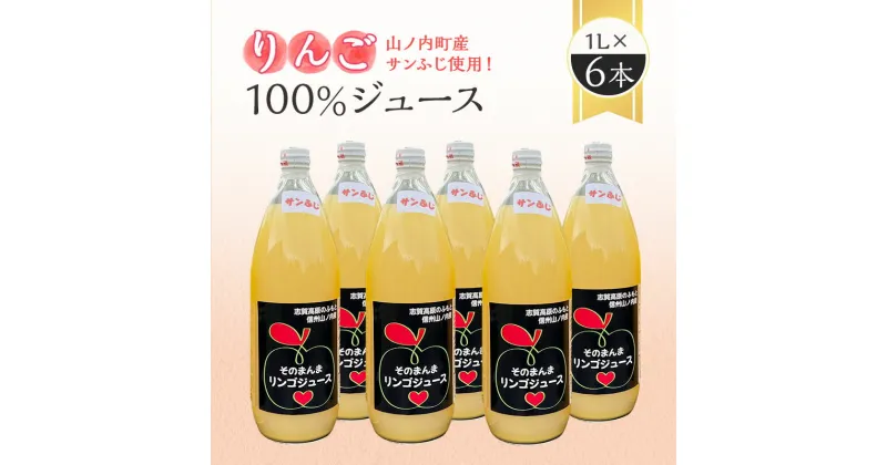 【ふるさと納税】山ノ内町産サンふじ使用！りんごジュース 1000cc×6本セット　 果汁飲料 アップルジュース フルーツジュース ソフトドリンク 山ノ内町産りんご サンふじ100％