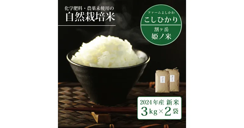 【ふるさと納税】割ケ岳　姫乃米6kg（信濃町精米令和6年度産コシヒカリ3kg2袋）　新米