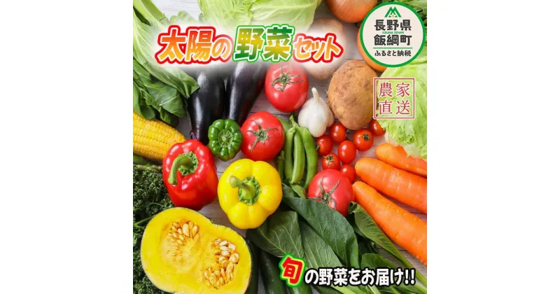 【ふるさと納税】 太陽の野菜セット 沖縄県への配送不可 【 季節ごと旬の野菜 80サイズ段ボール1箱分 】( 化学肥料 除草剤 不使用 )〔 野菜 詰め合わせ 野菜 セット 信州 長野 飯綱町 15000円 〕 発送時期：2024年6月中旬～2024年11月上旬