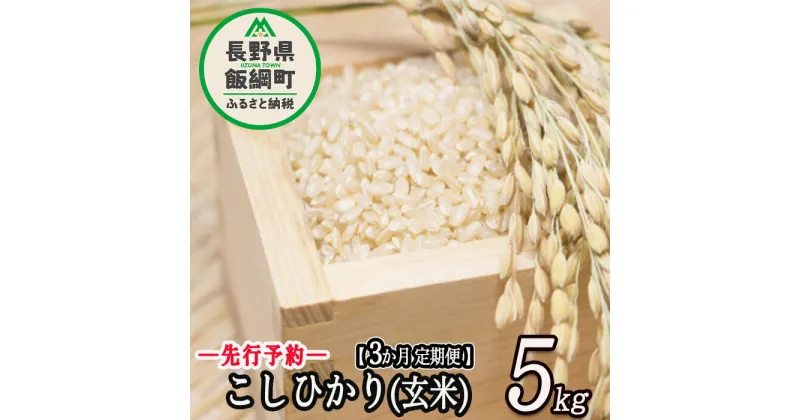 【ふるさと納税】信州 飯綱町産 こしひかり （ 玄米 ） 5kg × 3回 【 3カ月 定期便 】 米澤商店 【 米 新米 お米 玄米 コシヒカリ 信州 長野 】【令和6年度収穫分】発送：2024年10月上旬〜 [お届け3回 (**)]