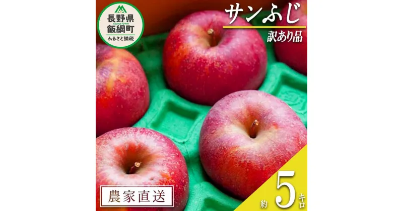 【ふるさと納税】 りんご サンふじ 訳あり 5kg ファームたんぽぽ 沖縄県への配送不可 令和6年度収穫分 長野県 飯綱町 〔 傷 不揃い わけあり リンゴ 林檎 果物 フルーツ 信州 長野 11000円 予約 農家直送 〕発送時期：2024年12月上旬～2025年1月中旬{*}