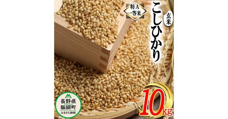 【ふるさと納税】 玄米 コシヒカリ 10kg 特A 沖縄県への配送不可 長野県 飯綱町 ふるさと振興公社 【 お米 こしひかり 信州 長野 信州のお米 米 18000円 】 [お届け1回 (***)]