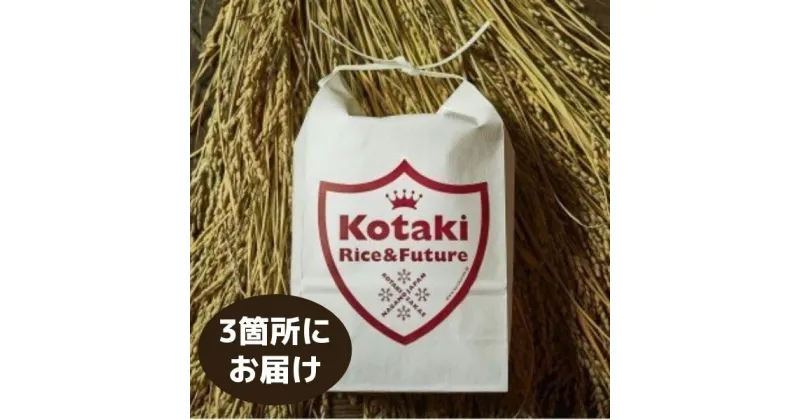 【ふるさと納税】希少米をご自宅と離れて暮らす家族に！コタキホワイト5kgを毎月3ヶ所お届け(全12回)令和6年産