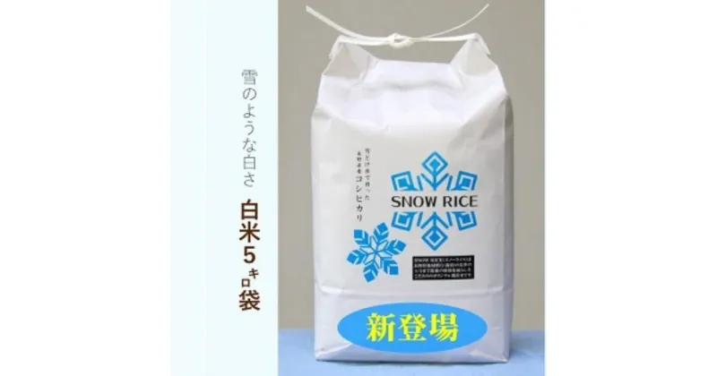 【ふるさと納税】減農薬コシヒカリSNOW RICE白米5kg（令和6年産）