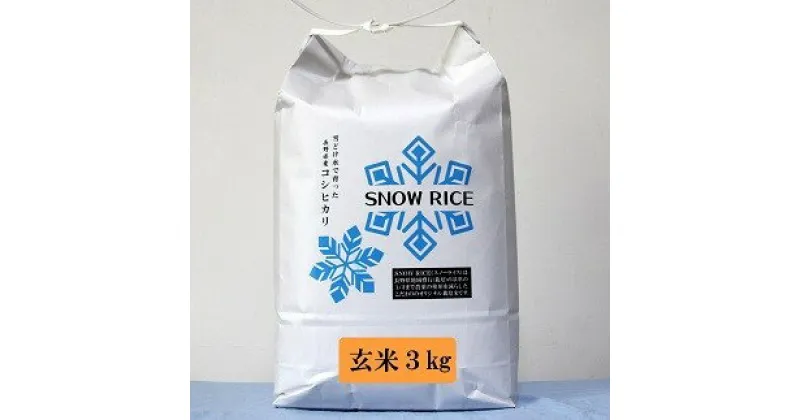 【ふるさと納税】減農薬コシヒカリSNOWRICE玄米3kg（令和6年産）