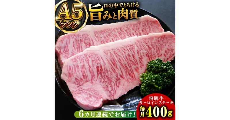 【ふるさと納税】【6回定期便】A5等級飛騨牛サーロインステーキ用400g 和牛 BBQ 霜降り 岐阜市/小川ミート[ANAJ005]