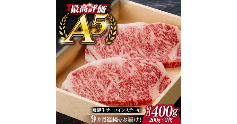 【ふるさと納税】【9回定期便】飛騨牛 サーロイン ステーキ 2枚 200g 5等級 A5 贅沢三昧定期便 国産 和牛 岐阜県 岐阜市/だるまミート[ANBE011]