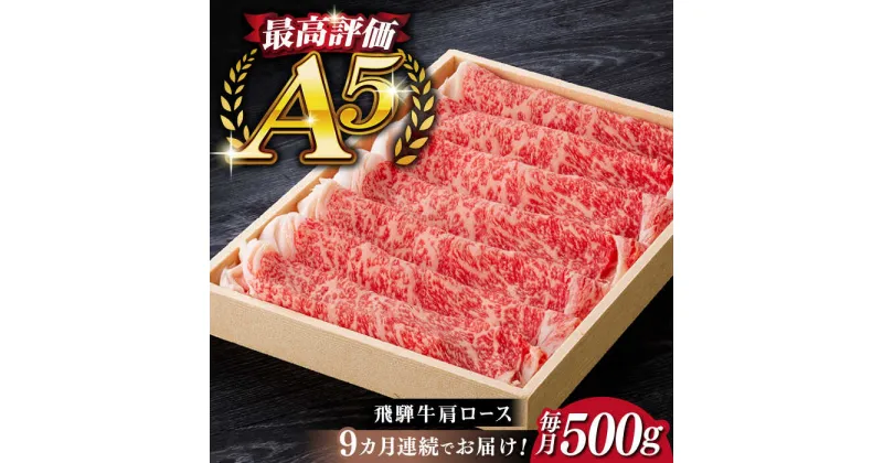 【ふるさと納税】【9回定期便】飛騨牛 すきやき しゃぶしゃぶ 500g ロース（肩ロース） 5等級 A5 贅沢三昧定期便 国産 和牛 岐阜県 岐阜市/だるまミート[ANBE006]