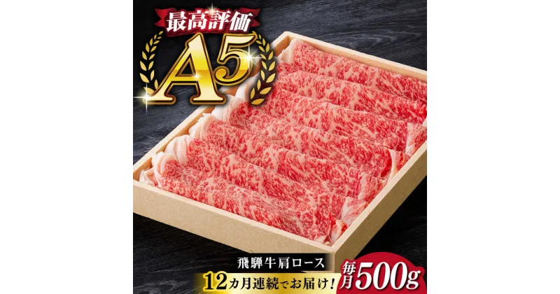 【ふるさと納税】【12回定期便】飛騨牛 すきやき しゃぶしゃぶ 500g ロース（肩ロース） 5等級 A5 贅沢三昧定期便 国産 和牛 岐阜県 岐阜市/だるまミート[ANBE007]