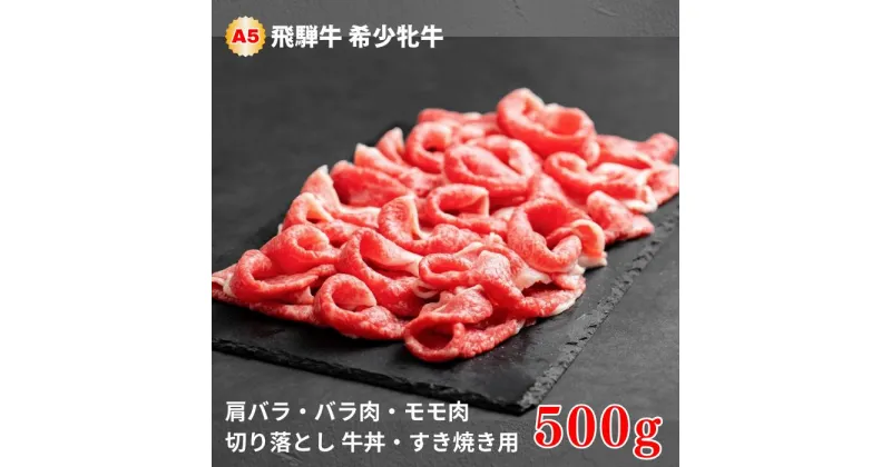 【ふるさと納税】飛騨牛 メス牛 最高A5等級 肩バラ・バラ肉・モモ肉切り落とし 牛丼・すき焼き用 500g 国産 黒毛和牛 牝牛 ギフト ひだうし ひだぎゅう