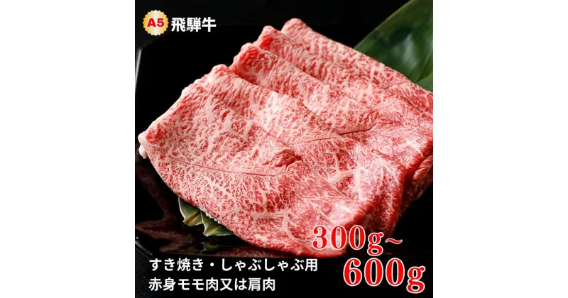 【ふるさと納税】A5飛騨牛　すき焼き・しゃぶしゃぶ用　赤身モモ肉又は肩肉　300g〜600g