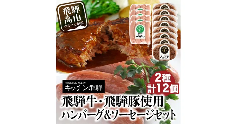 【ふるさと納税】キッチン飛騨 飛騨牛・飛騨豚使用 ハンバーグ ＆ ソーセージセット 惣菜 ポークソーセージ 飛騨高山 店 ハンバーグ CQ023VP