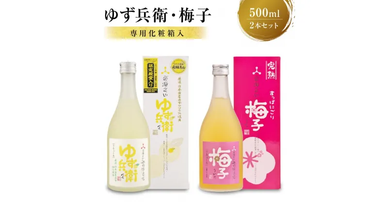 【ふるさと納税】ゆず兵衛 すっぱにごり梅子 ゆず酒 梅酒 500ml 2本 セット | 柚子酒 梅酒 果実酒 リキュール 原酒 深山菊 低アルコール 飲み比べ 飛騨高山 舩坂酒造 FB039