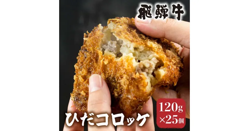 【ふるさと納税】ひだコロッケ 手作り 飛騨牛コロッケ 120g×25個 飛騨牛 コロッケ レンジ 揚げ物 揚げ調理済 フライ 惣菜 冷凍食品 洋風総菜 揚げ物 シェア 飛騨高山 TR4029