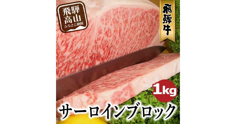 【ふるさと納税】飛騨牛 A5等級 サーロイン ブロック 1kg ブロック肉 豪快お肉の塊でおうちでステーキ ブロック 肉 ステーキ A5ランク 飛騨高山 ながせ食品 FH020