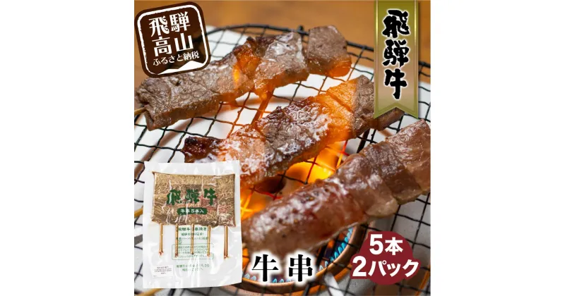 【ふるさと納税】飛騨牛 牛串 5本入×2パック 冷凍 和牛 国産牛 黒毛和牛 串焼き のし 熨斗 炭火焼き 飛騨牛のこもり FC008