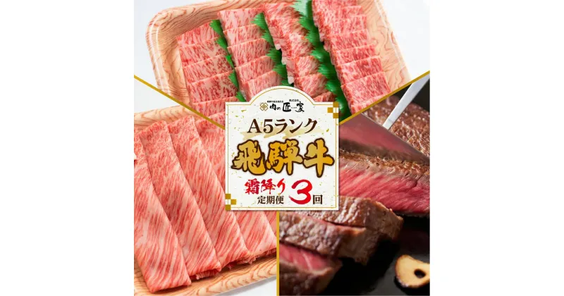 【ふるさと納税】肉 飛騨牛 定期便 約 1.4kg 3ヶ月 牛肉 ( すき焼き 霜降り ステーキ ) 食べ比べ サーロイン しゃぶしゃぶ 岐阜 高山市 飛騨高山 岐阜県 人気 お楽しみ おすすめ 肉の匠家 BV102